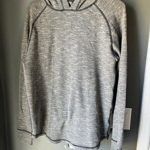 BKE Gray Hooded Long Sleeve Top